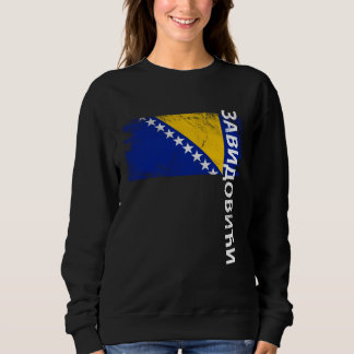 Sweatshirt Drapeau de Zavidovici Bosnie pour hommes femmes en