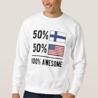 Sweatshirt Drapeau demi-finlandais demi-américain Finlande Ét