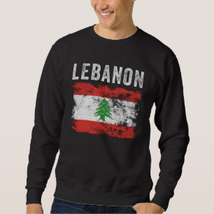 Sweatshirt Drapeau du Liban en détresse - Drapeau libanais