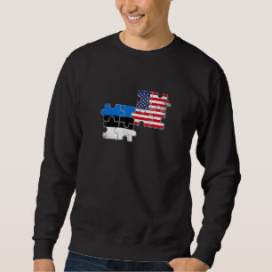 Sweatshirt Drapeau Estonien Américain Estonie États-Unis