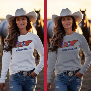 Sweatshirt Drapeau et fleur du Tennessee Iris pourpre Texte p