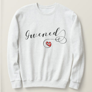 Sweatshirt Drapeau glacé en coeur, Vannes, Breton, Bretagne