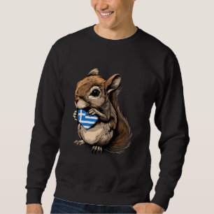 Sweatshirt Drapeau Grèce Écureuil Cœur Racines Grecques Hellé