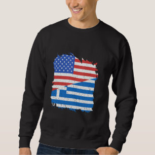 Sweatshirt Drapeau Grèce Fierté Grecque Hellénique USA Amériq