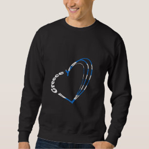 Sweatshirt Drapeau Grèce Hellènes Cœur Racines Grecques Fiert