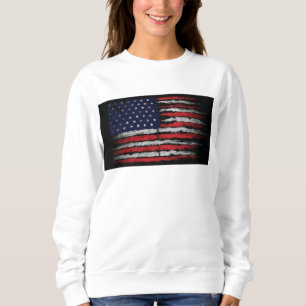 Sweatshirt Drapeau Grunge U.S.A