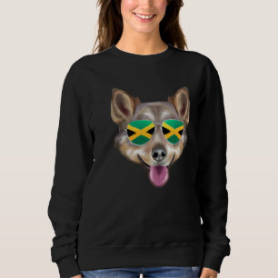 Sweatshirt Drapeau Jamaïcain Chien suédois Vallhund Jamaïque