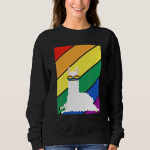 Sweatshirt Drapeau Lgbtq Mois Fierté Gay Lama Arc-En-Ciel Ave