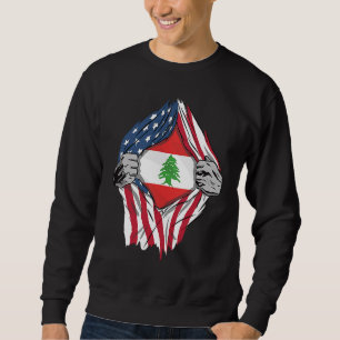 Sweatshirt Drapeau libanais de sang en moi Liban