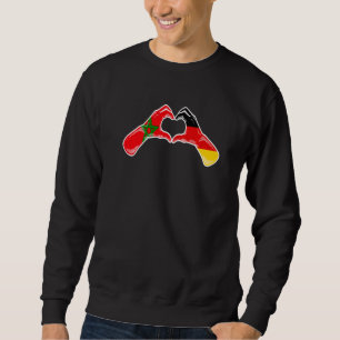 Sweatshirt Drapeau Maroc Allemagne Cœur marocain allemand 1