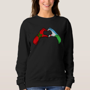 Sweatshirt Drapeau Maroc Djibouti - Cœur Marocain Djiboutien
