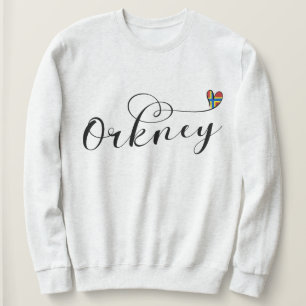 Sweatshirt Drapeau Orkney à Heart, Îles du Nord, Écosse