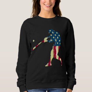 Sweatshirt Drapeau Patriotique Américain Baseball