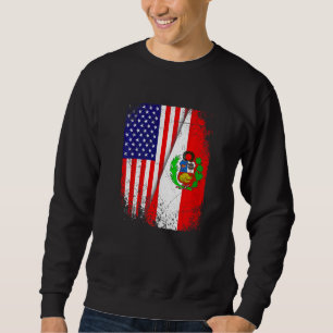 Sweatshirt Drapeau péruvien et drapeau américain Patriotique