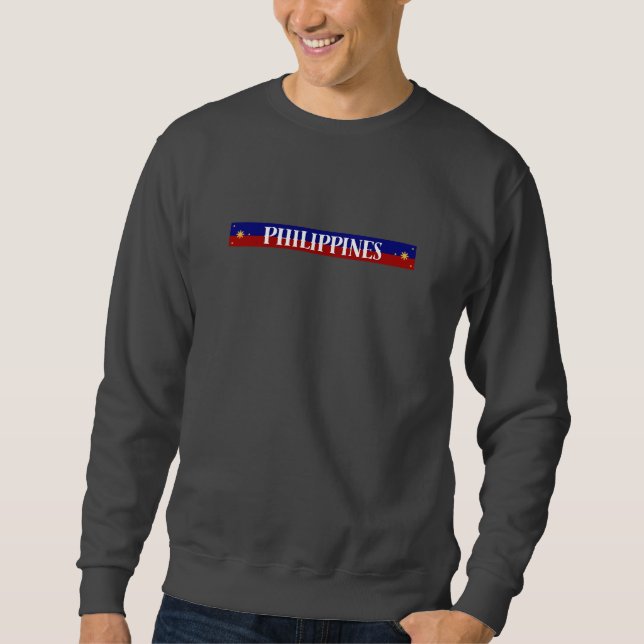 Sweatshirt Drapeau philippin Conception minimale (Devant)
