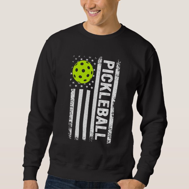 Sweatshirt Drapeau Pickleball Us (Devant)