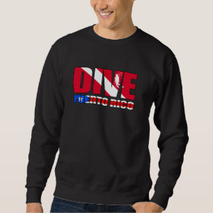 Sweatshirt Drapeau Porto Rico PR Drapeau Scuba Diver Design