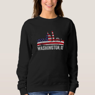 Sweatshirt Drapeau Retro Washington Dc Capitol Hill Usa Vinta