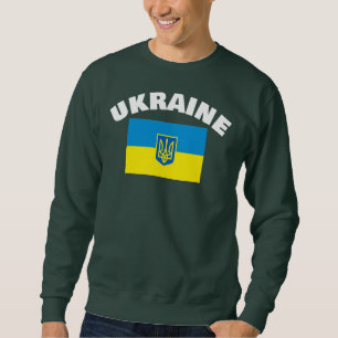 Sweatshirt Drapeau ukrainien avec Bouclier Tryzub
