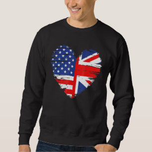 Sweatshirt Drapeau Union Jack Angleterre Et Drapeau Américain