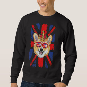 Sweatshirt Drapeau Union Jack Avec Corgi Pour Enfants Et Angl