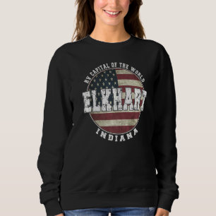 Sweatshirt Drapeau Vintage américain Elkhart Indiana