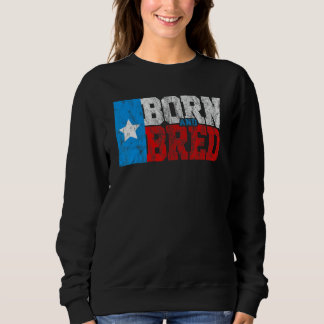 Sweatshirt Drapeau vintage du Texas né et élevé au Texas
