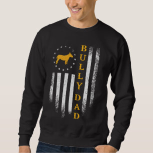 Sweatshirt Drapeau Vintage Usa Fier Papa Bull Terrier Bully S