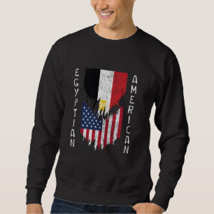 Sweatshirt Drapeaux égyptiens américains arrachés Égypte