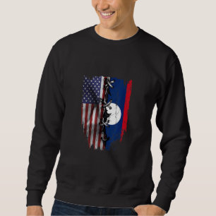 Sweatshirt drapeaux Laos USA Racines Lao cultivées aux États-