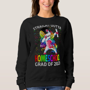 Sweatshirt Droit En Dehors De Homeschool Grad De 2023 Unicorn
