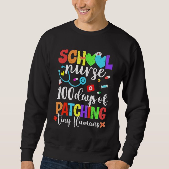 Sweatshirt Drôle 100 Jours De Patching Minuscules Humains Nur (Devant)