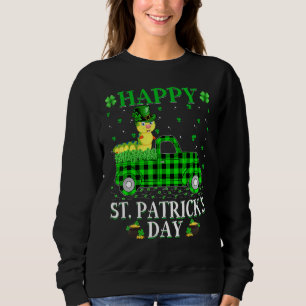 Sweatshirt Drôle Buffalo Plaid Green Truck Caterpillar St Pat