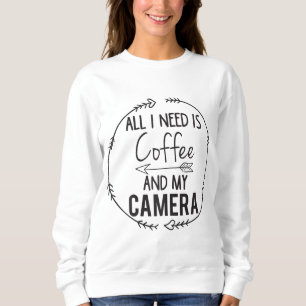 Sweatshirt Drôle Caméra Amour Photographe Café Lover Cadeau