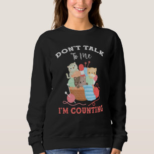 Sweatshirt Drôle Chat Knits Fils Ne me parle pas Je compte