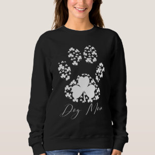 Sweatshirt Drôle Chien Maman Paw Shamrock Jour de la Saint Pa