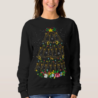Sweatshirt Drôle Joueur de Noël Trombone Joueur Xmas Tree Mus