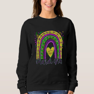 Sweatshirt Drôle Leopard Rainbow Happy Mardi Gras Femmes Fill