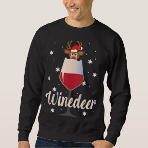 Sweatshirt Drôle Mignonne Vignoble Reindeer Vin Boire Christm