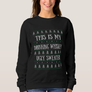 Sweatshirt Drôle moche chandail de Noël dit whiskey