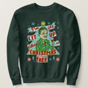 Sweatshirt Drôle moche pull de Noël Retro Boire Man