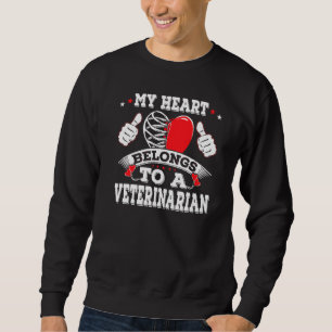Sweatshirt Drôle Mon Coeur Appartient À Un Vétérinaire Vétéri