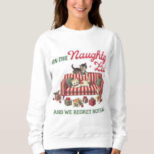 Sweatshirt Drôle Naughty Chat Noël Ugly Sweater Party