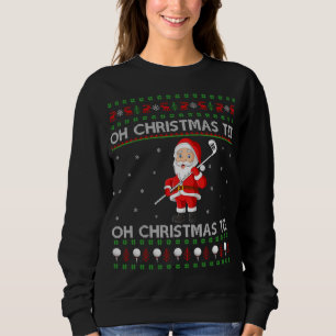 Sweatshirt Drôle Père Noël Jouer Golf Sports Vilain Golf Chri
