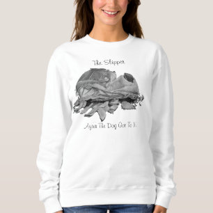 Sweatshirt drôle photo de vie morte de la chaussette mâchée p
