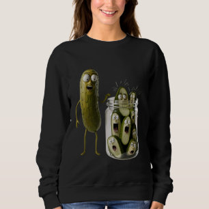 Sweatshirt Drôle Pickle Surprend Un Concombre Et Un Bocal De