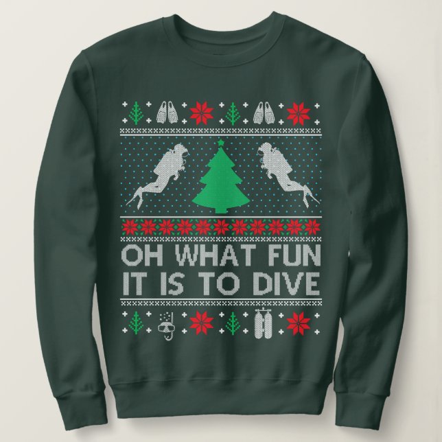 Sweatshirt Drôle Plongée plongée plongée plongée Diver hideux (Design devant)
