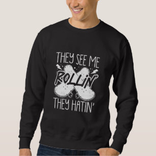 Sweatshirt Drôle Skateboard Lover Graphisme Pour Les Femmes E