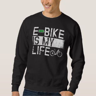 Sweatshirt Ebike Cycling Rétro E Vélo Batterie cycliste Vélo