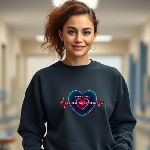 Sweatshirt Échocardiographiste Battement de cœur Cœur ave